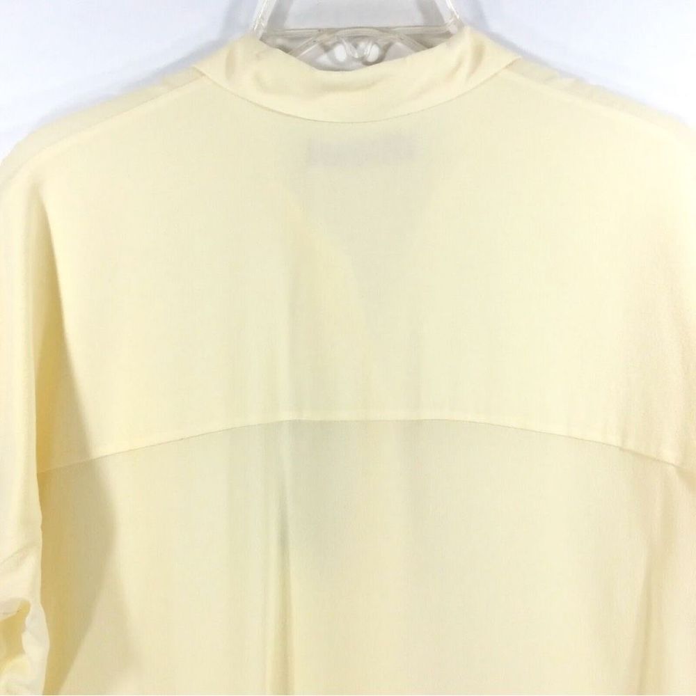 Everlane The Clean Silk Short-Sleeve Square Boxy Shirt Pale Yellow Size 0 NWT - Picture 8 of 15